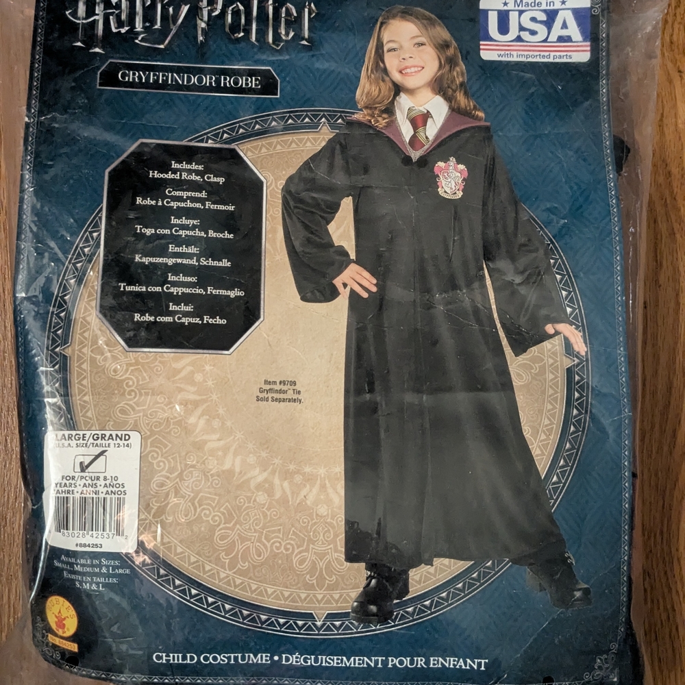 Gryffindor Robe Costume for Kids - Black and Red